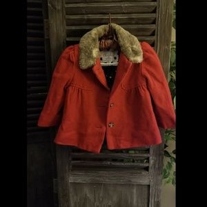 Babygirl Red Peacoat size 18M